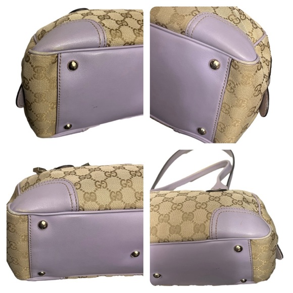 Gucci Canvas and Lilac Colored Leather Handbag - Picture 7 of 17